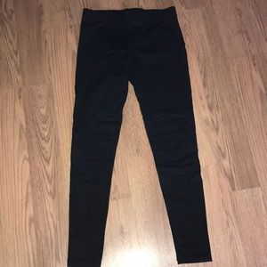 High quality leather-look leggings with biker knee